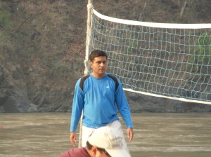Me Playin volley ball on the Beaches of Ganges